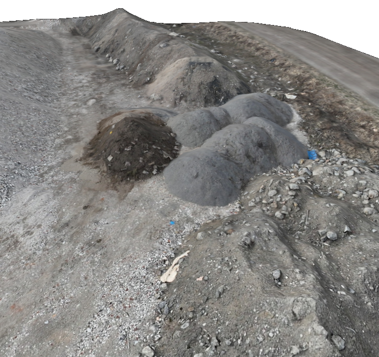 3D photogrammetry model of earthwork stockpiles